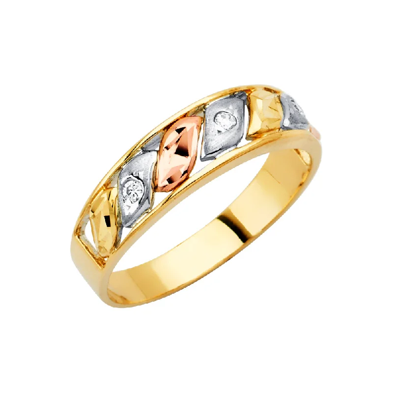 Women’s platinum solitaire engagement rings-14K Solid Gold CZ Men's Traditional Wedding Band Ring