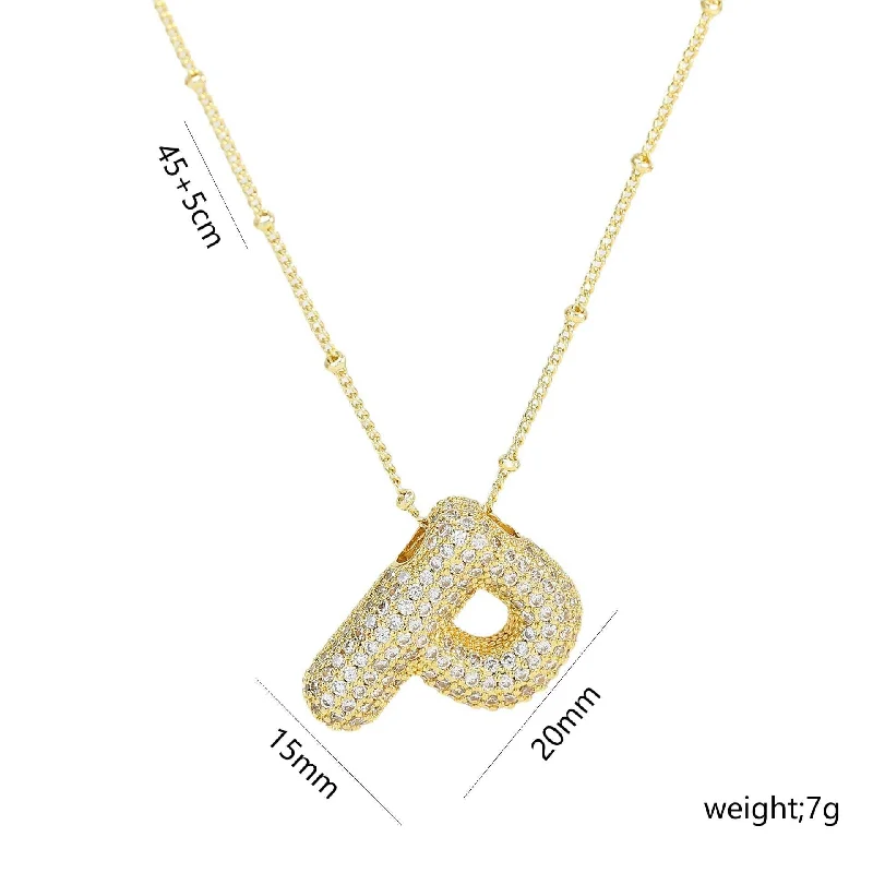 Letter P Necklace-Gold