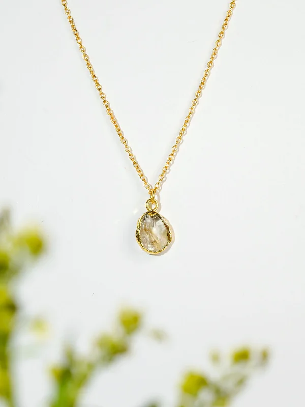 Women’s opal necklaces-Citrine Crystal Necklace