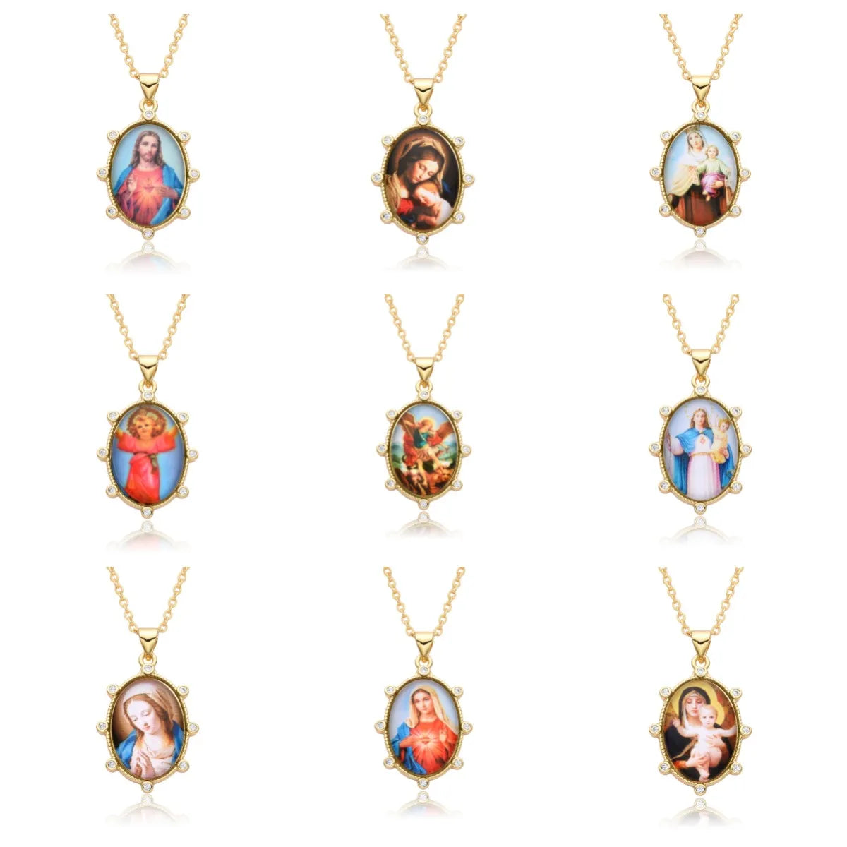 Women’s diamond necklaces-Copper Retro Portrait Plating Inlay Zircon Pendant Necklace