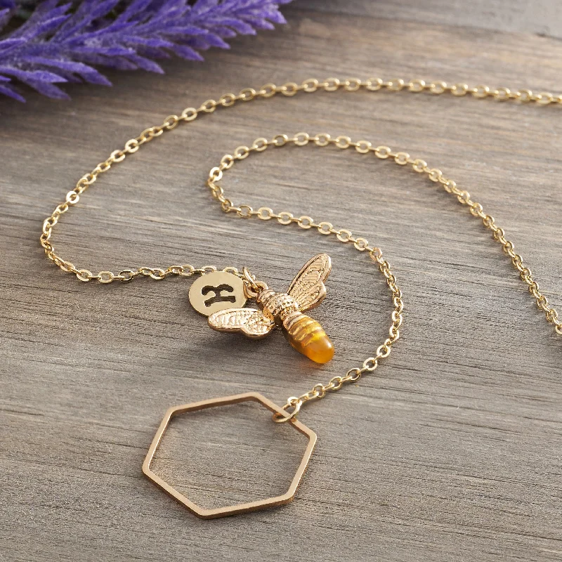 Women’s layered necklaces-Gold Little Bee Necklace