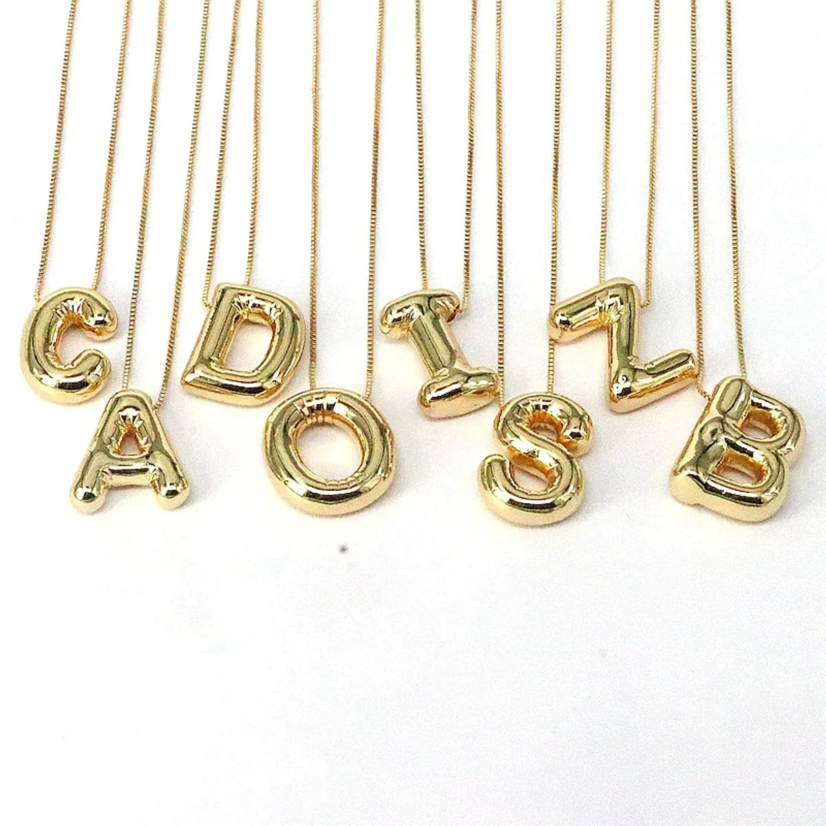 Women’s diamond necklaces-Simple Style Classic Style Letter Copper 18k Gold Plated Pendant Necklace In Bulk