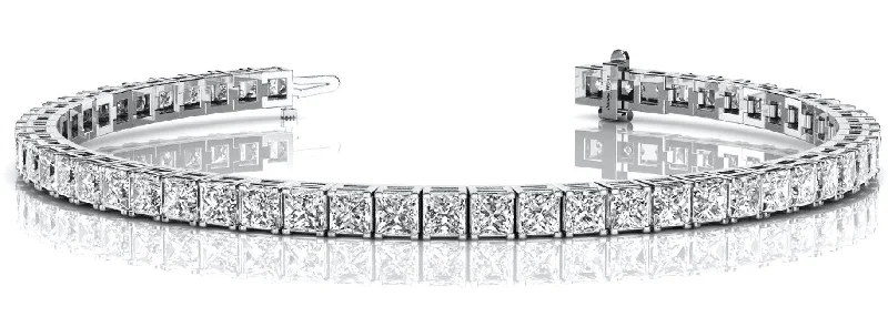 Women’s cuff bracelets-Princess cut Diamonds Classic Bracelet