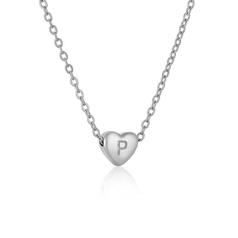 Silver Letter Necklace P