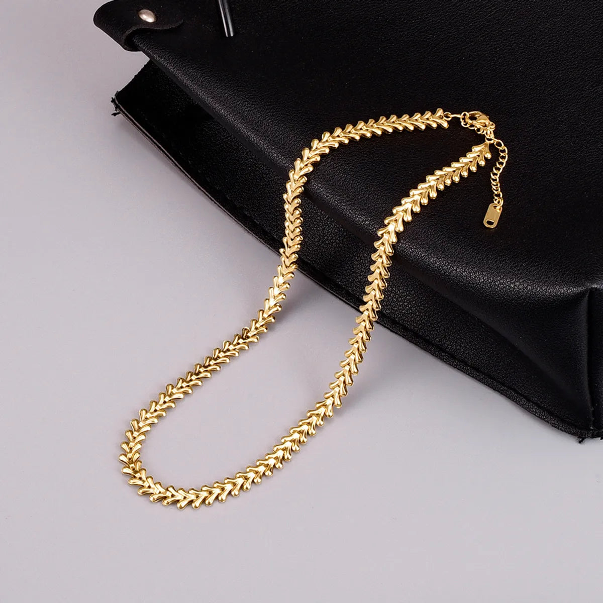 Women’s diamond necklaces for women-Titanium Steel New Wheat Spike Chain Cuban Chain Necklace Women's Simple Necklace