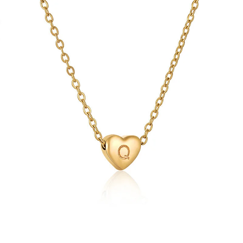 Gold Letter Necklace Q