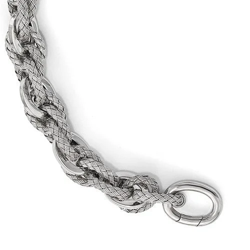 Women’s bangle bracelets-Sterling Silver Polished And Textured Bracelet