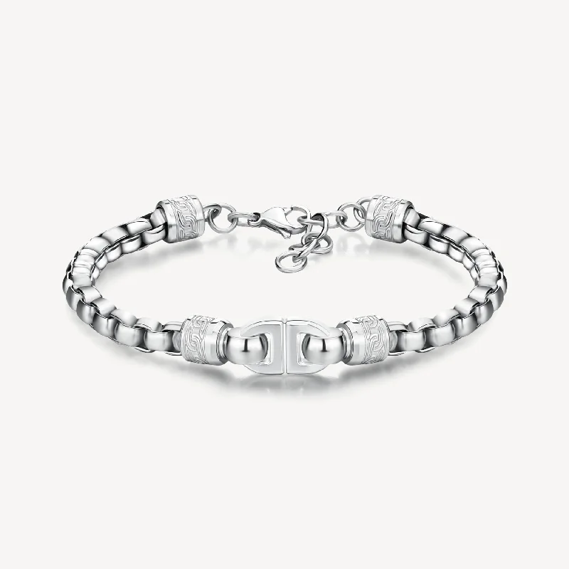 Women’s luxury bracelets-Round Box Bracelet in Stainless Steel