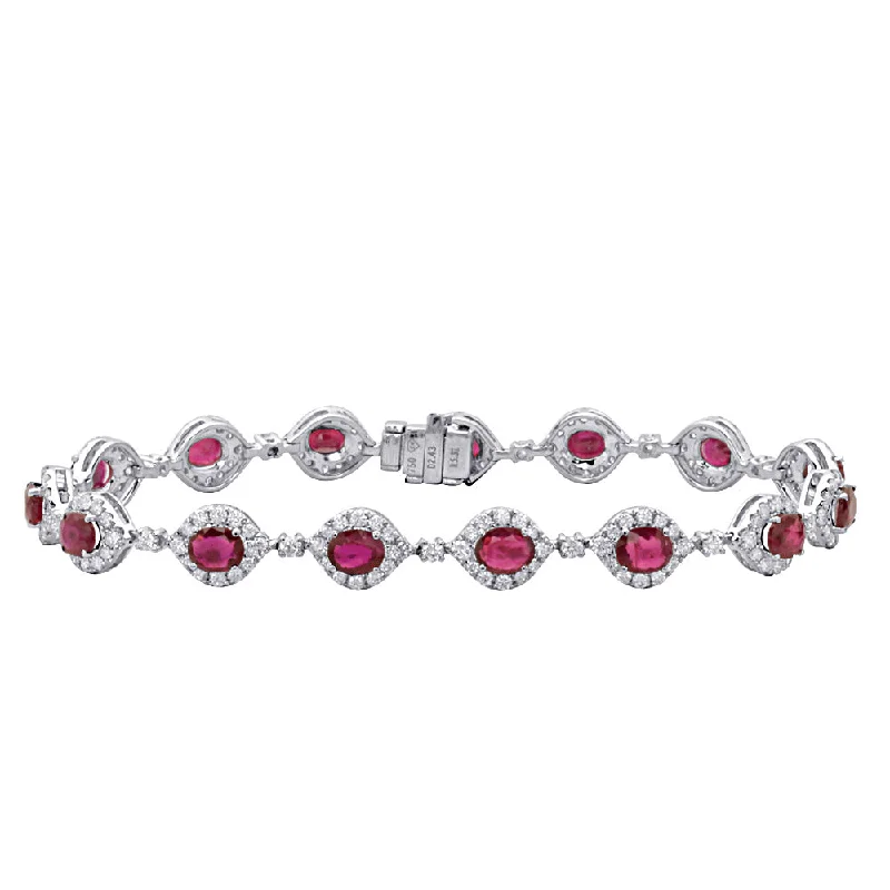 Women’s elegant bracelets-Ruby and Diamond Bracelet