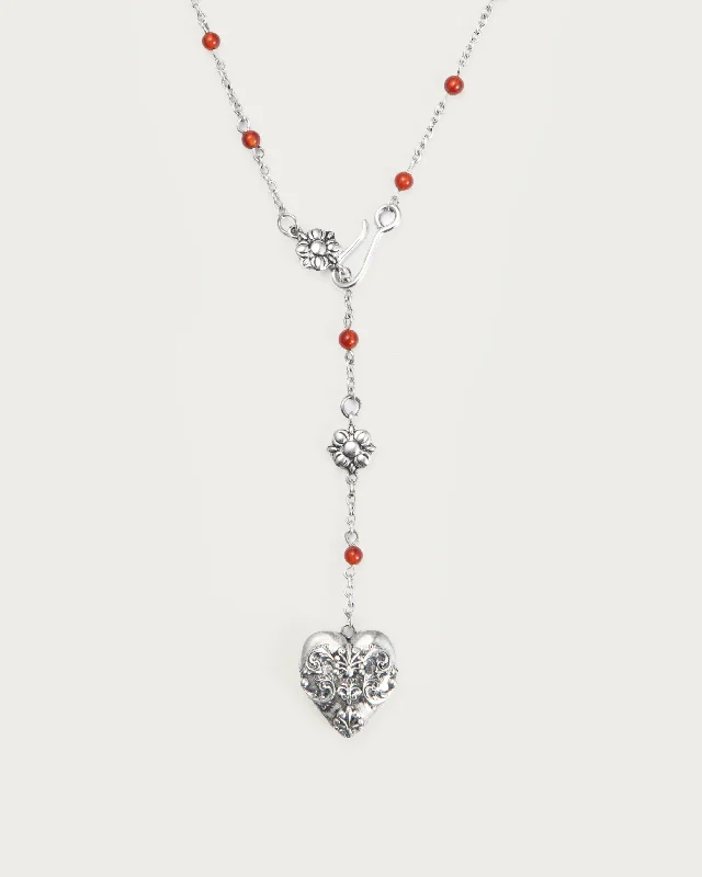 Women’s charm necklaces-Carnelian Veil Necklace