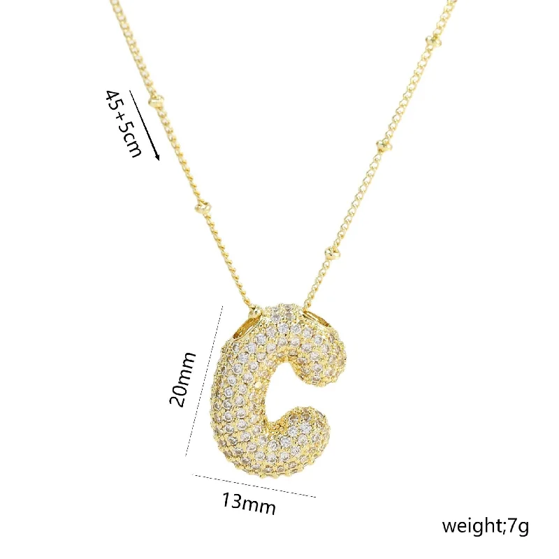 Letter C Necklace-Gold