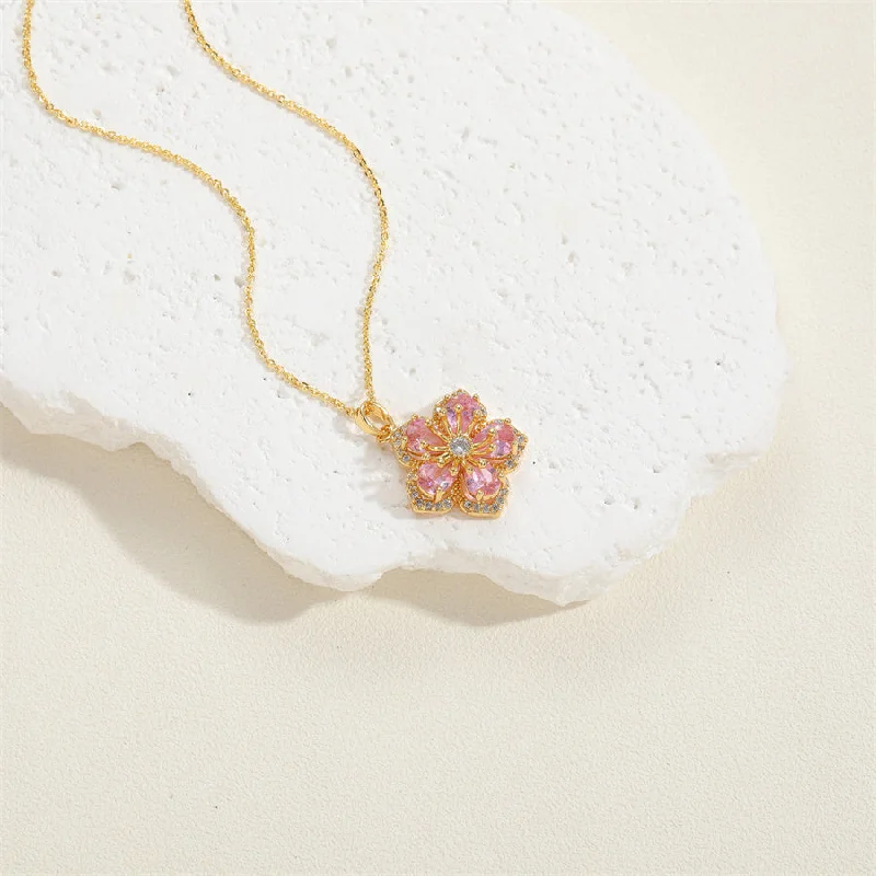 Pink Flower Necklace