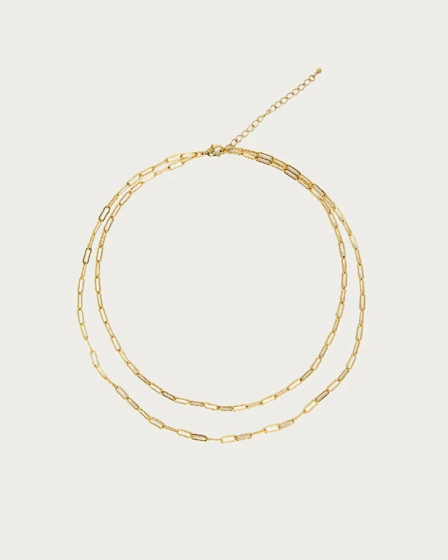 Women’s elegant diamond necklaces-Layered Link Necklace