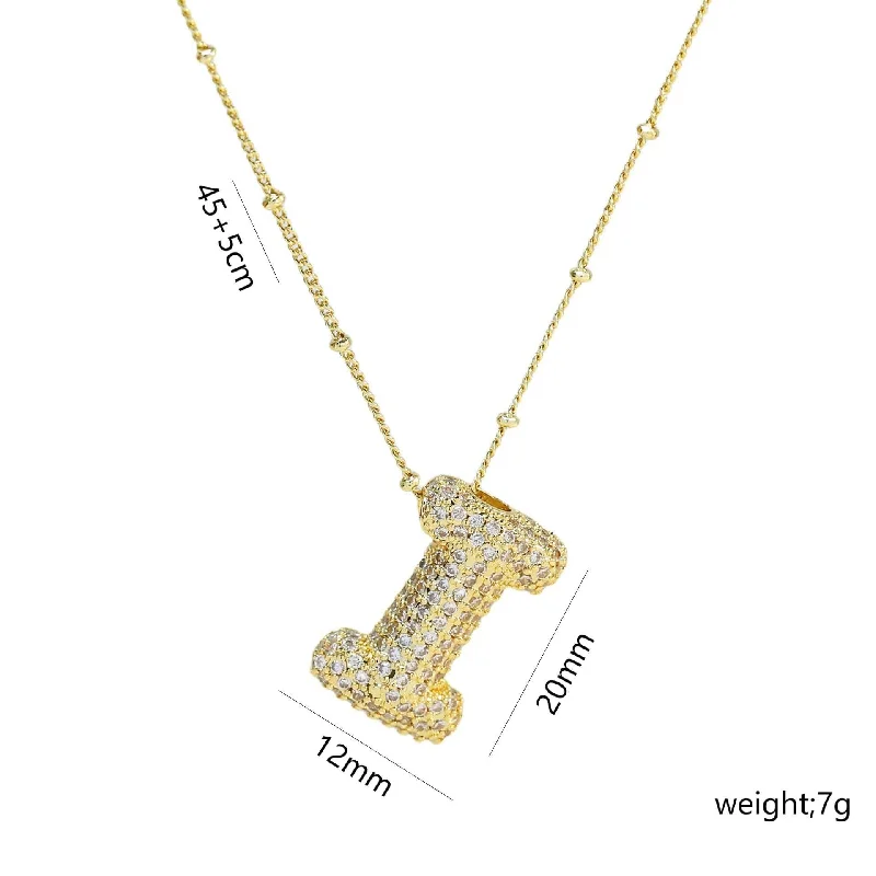 Letter I Necklace-Gold