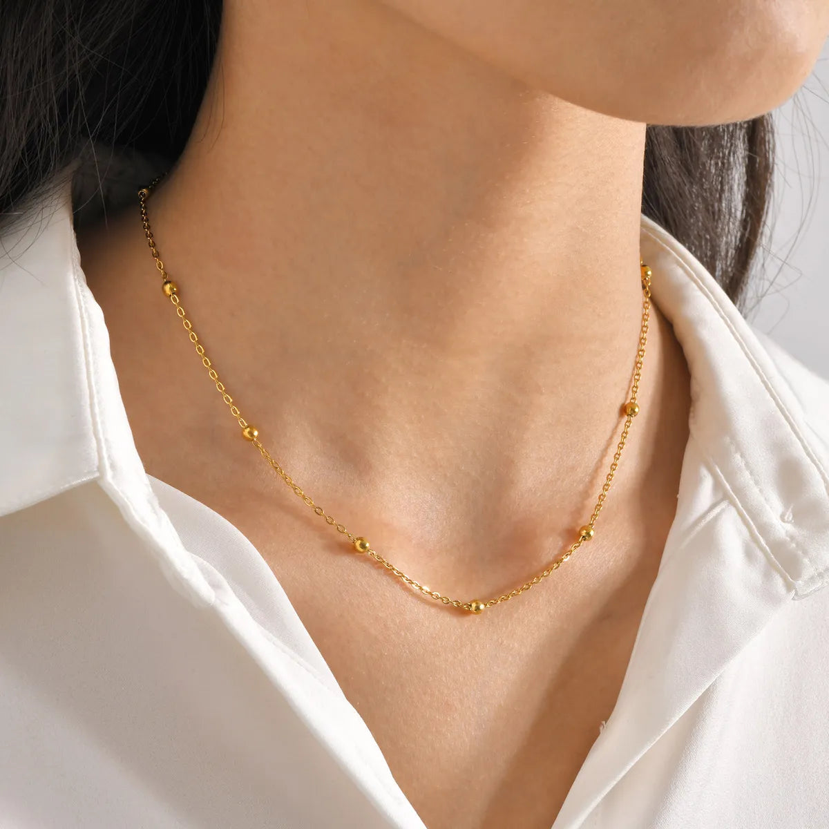 Women’s gold necklaces-Ig Style Solid Color Stainless Steel Plating 18k Gold Plated Necklace