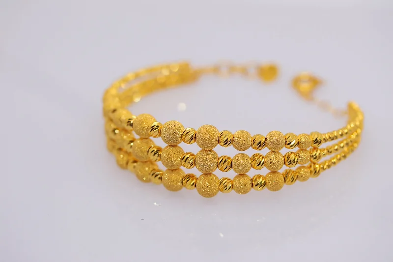 Women’s colorful bracelets-21k Gold Beaded Bracelet