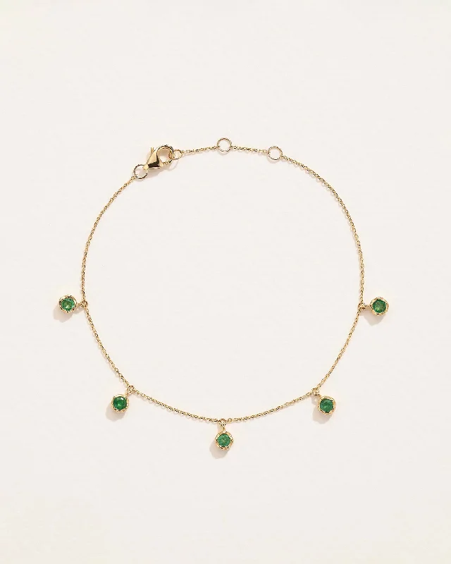 Women’s luxurious bangles-Emerald Station Droplet Bracelet