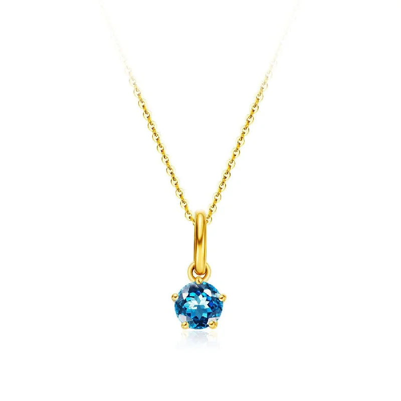 Women’s twist pendant necklaces-FANCIME Delicate November Birthstone Topaz 18K Yellow Gold Necklace