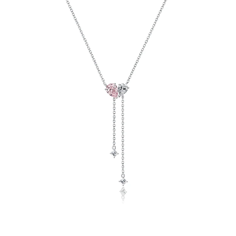 Women’s pendant necklaces with diamonds-FANCIME "Cuddle Hearts" Sterling Silver Necklace