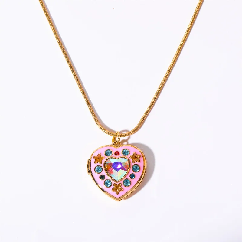 Golden Love Heart (Snake Bones Chain Pendant)