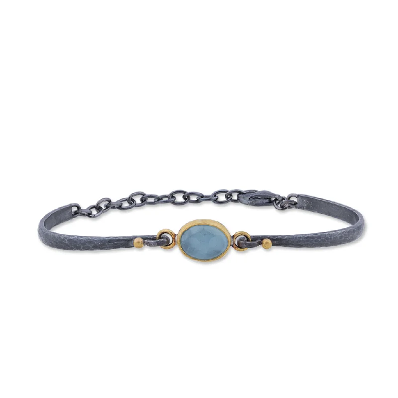 Women’s adjustable gemstone bracelets-24K Aquamarine Bracelet