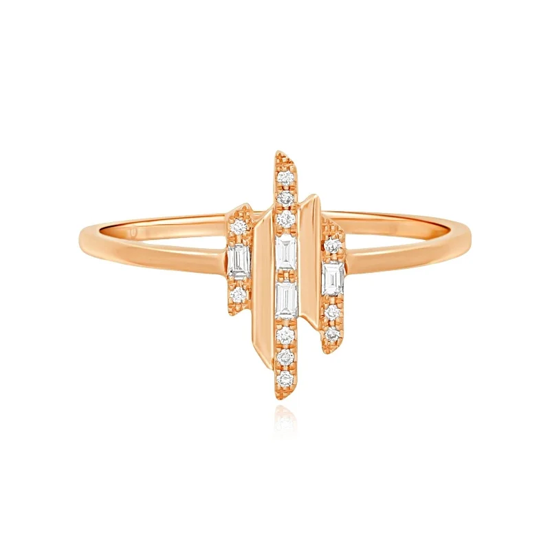 Women’s bridal engagement rings-Art Deco Mixed Diamond Cocktail Ring  Gold