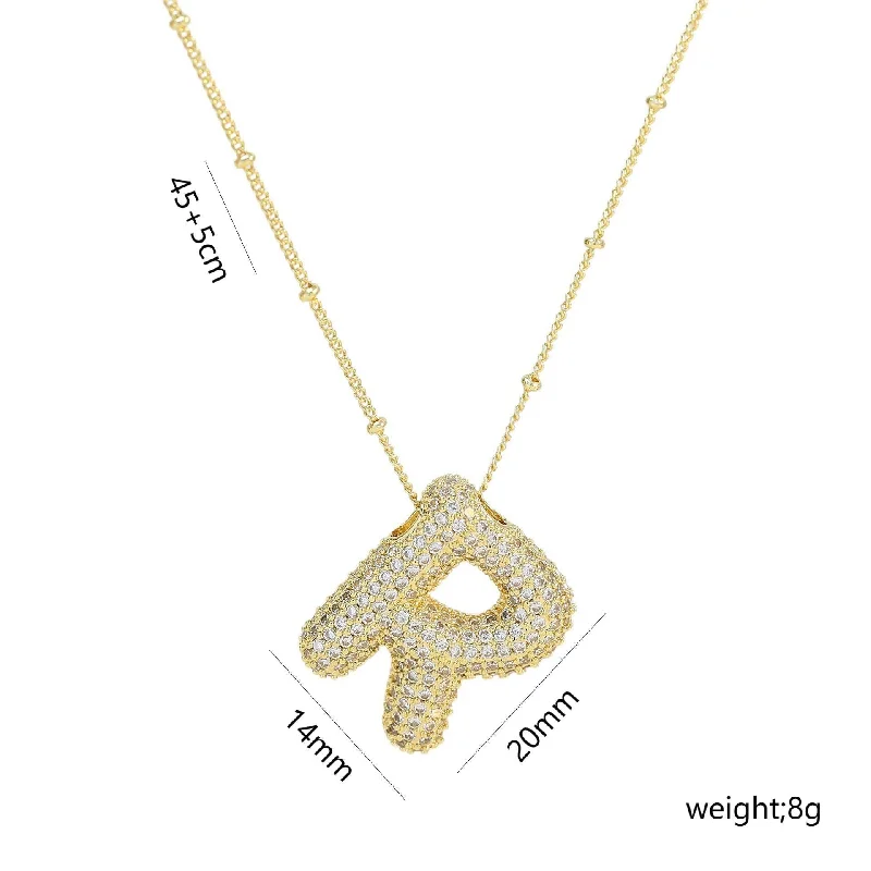 Letter R Necklace-Gold