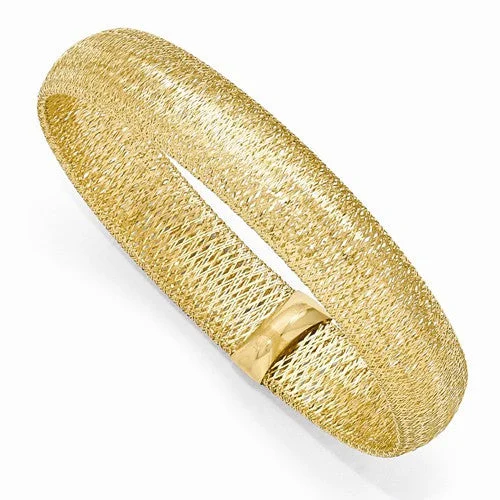 Women’s large bangles-14k Gold Mesh Stretch Bracelet