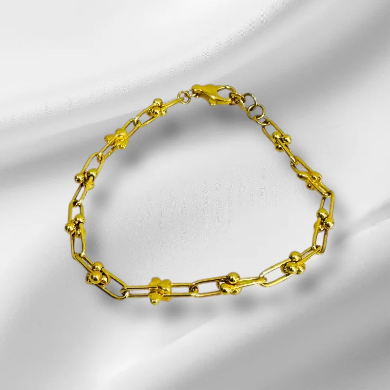 Women’s cute bracelets-21k Gold Link Bracelet