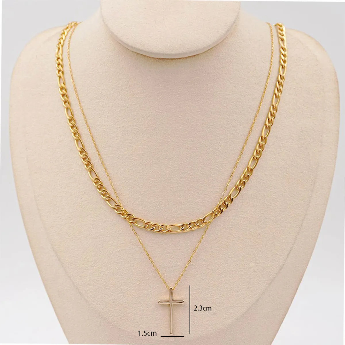 Women’s unique necklaces-304 Stainless Steel Copper IG Style Simple Style Classic Style Cross Pendant Necklace