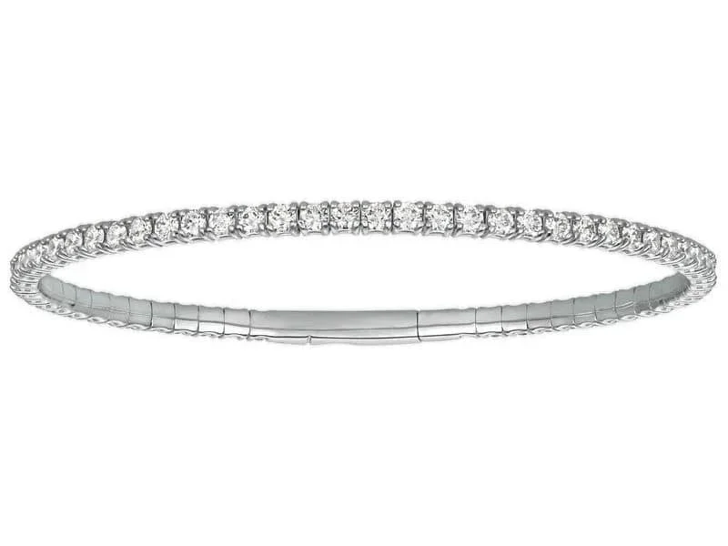 Women’s silver bangles-14K 2CTTW Diamond Flex Bangle Bracelet