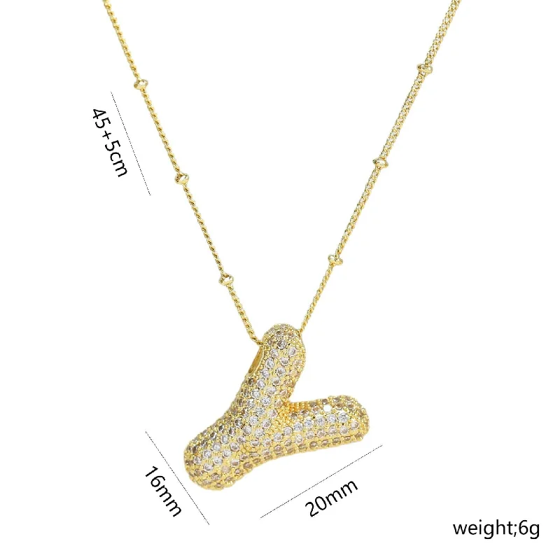 Letter Y Necklace-Gold