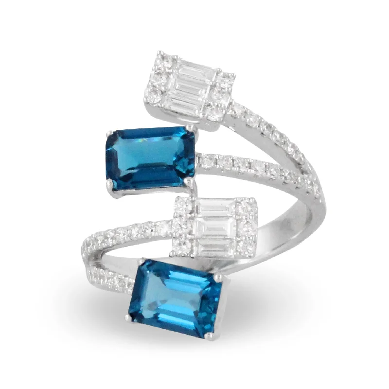 Women’s vintage-inspired engagement rings-London Blue Topaz and Diamond Ring