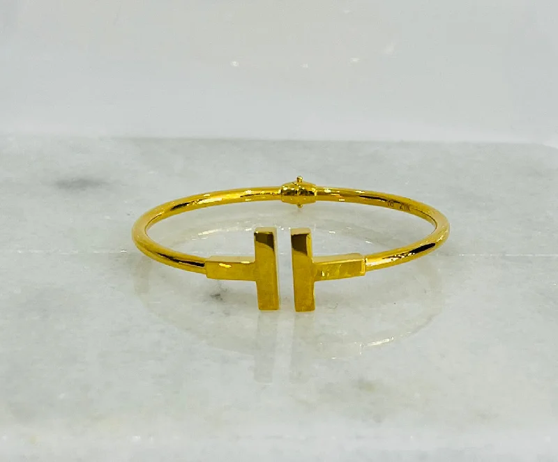 Women’s charm bracelets-21k Gold Bangle Bracelet