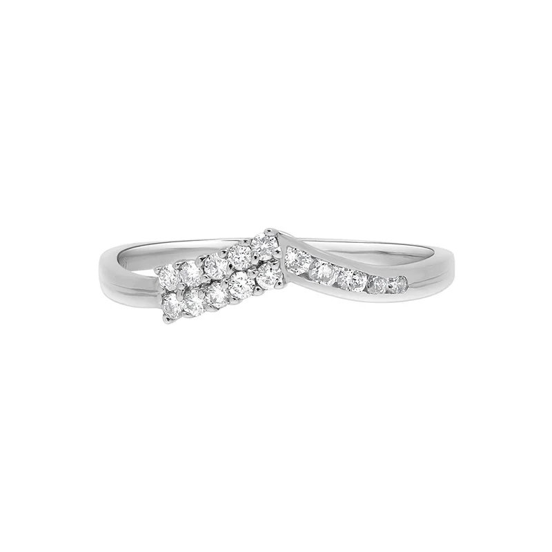 Women’s double halo engagement rings-Diamond Chevron Eternity Band