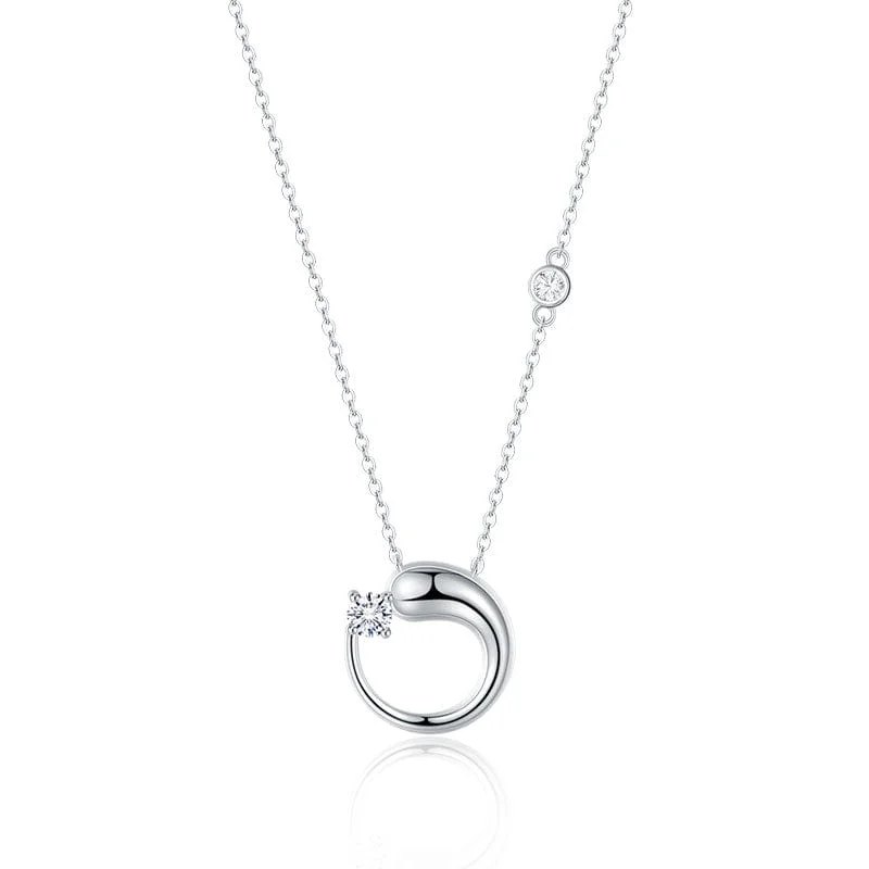 Women’s lock pendant necklaces-FANCIME "Lover's Drop"  Sterling Silver Necklace