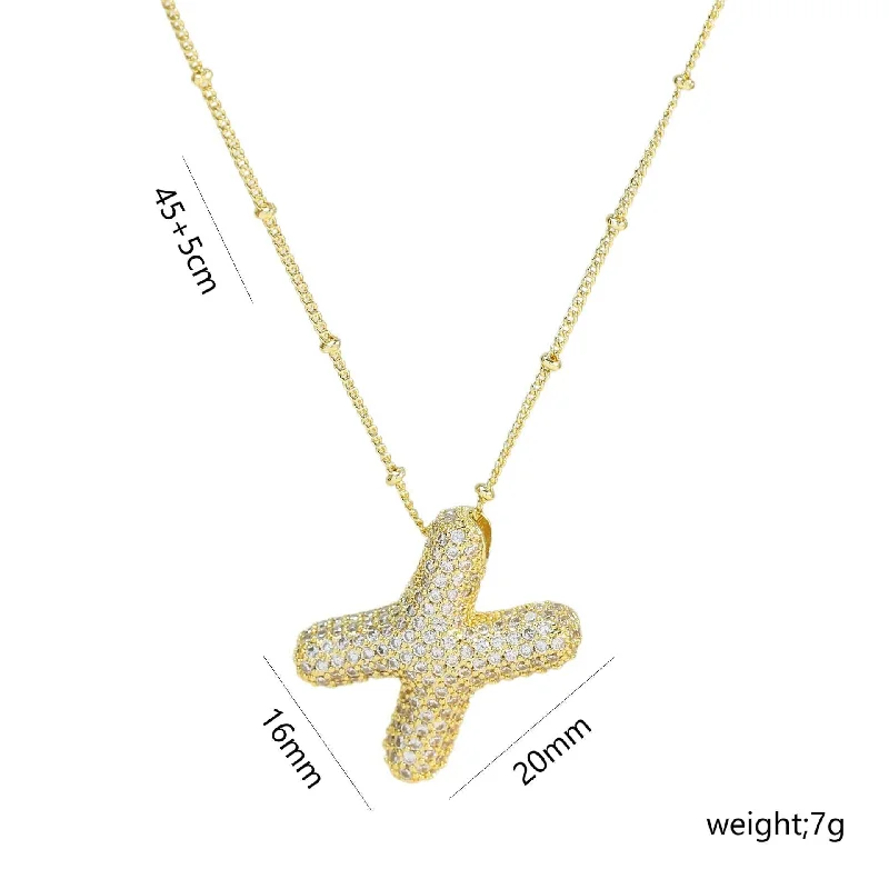 Letter X Necklace-Gold