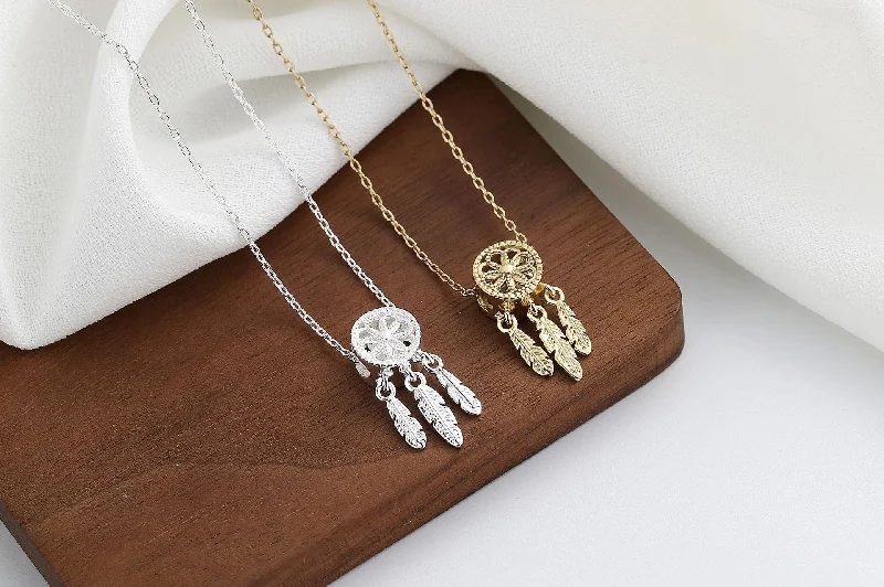 Women’s luxury diamond necklaces-1 Piece Fashion Dreamcatcher Copper Pendant Necklace