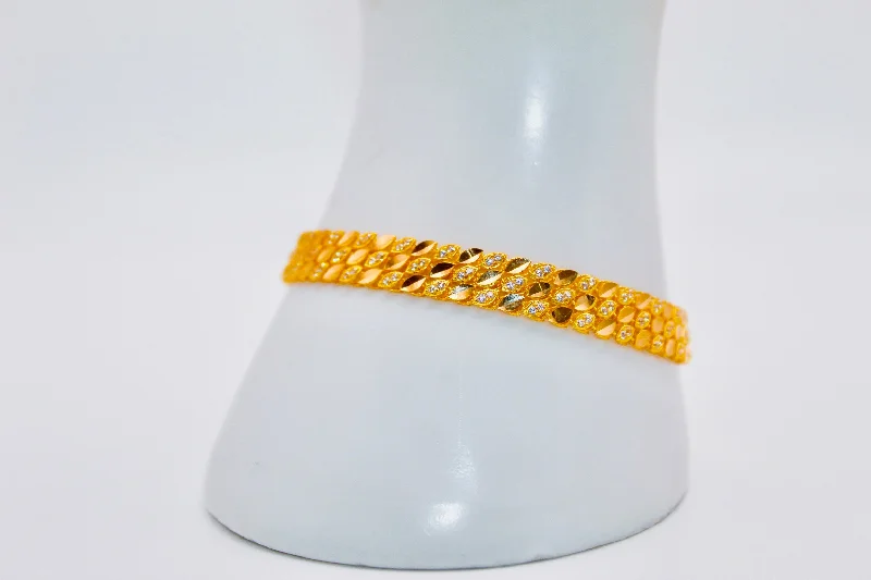 Women’s minimalist bracelets-21k Gold Fancy Bracelet