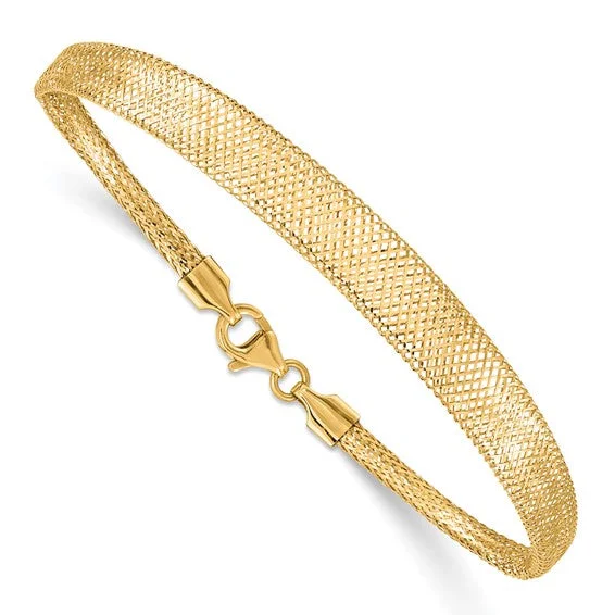 Women’s custom name bracelets-14K Stretch Mesh Graduated Bracelet