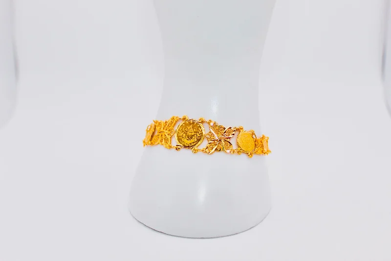 Women’s friendship bracelets-21k Gold Turkish Coin Bracelet