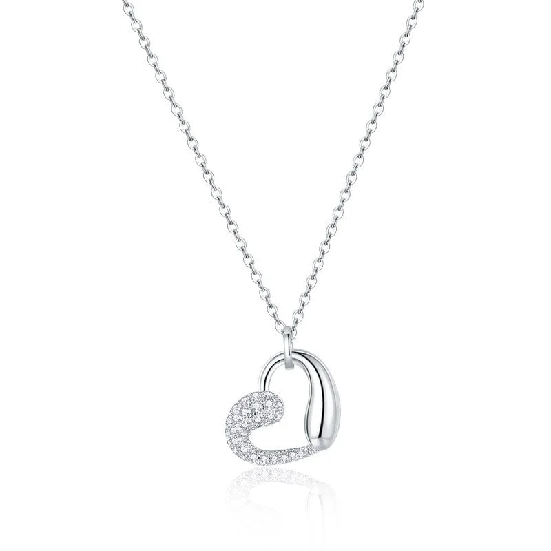 Women’s dainty necklaces-FANCIME "Honeydew Heart" Sterling Silver Necklace