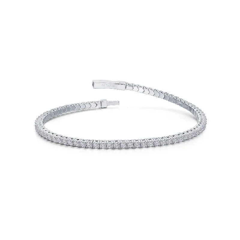 Women’s romantic bracelets-Flexible Tennis Bracelet in Sterling Silver