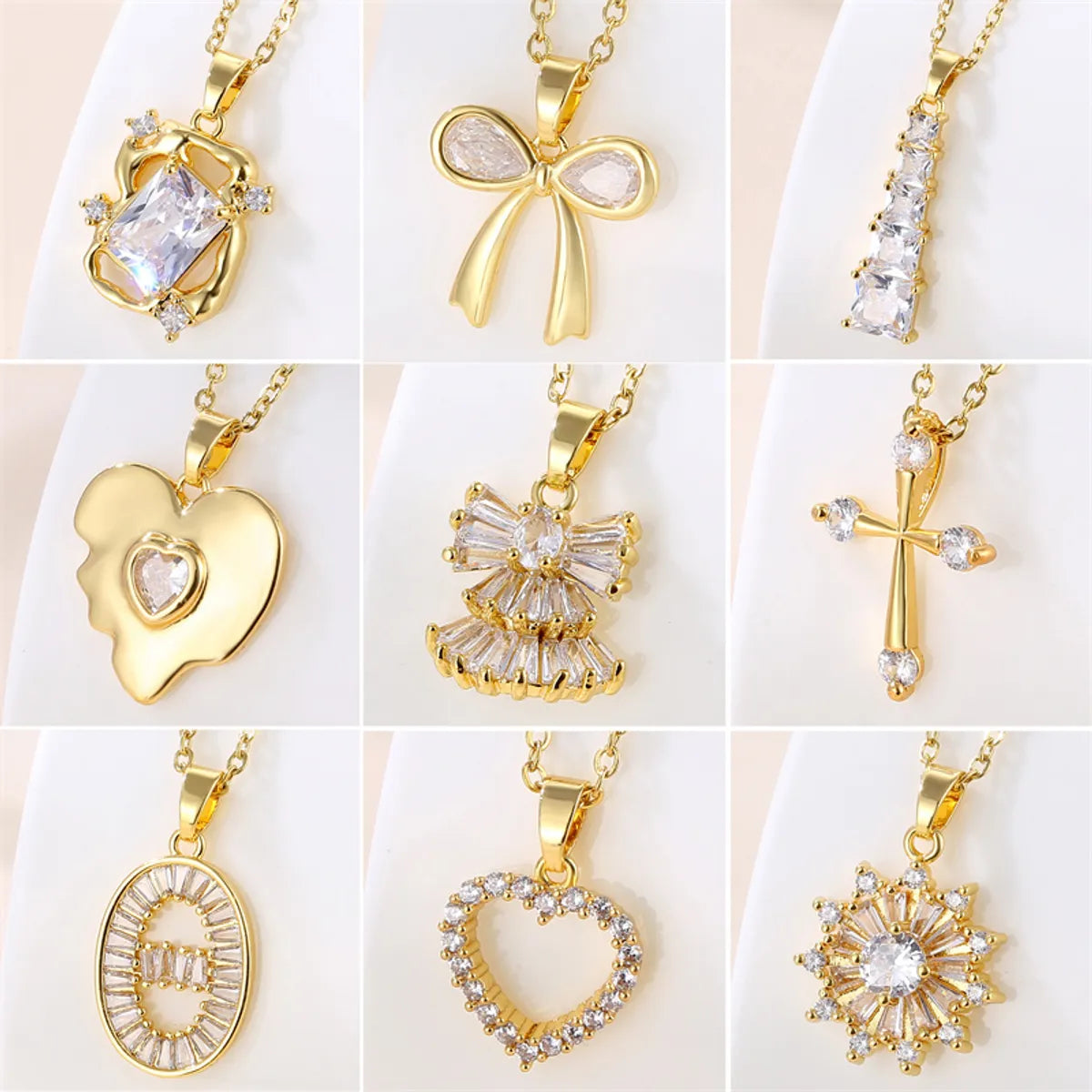 Women’s pendant necklaces with diamonds-Wholesale Vintage Style Round Heart Shape Snowflake Stainless Steel Titanium Steel Plating Inlay 18k Gold Plated Gold Plated Zircon Pendant Necklace