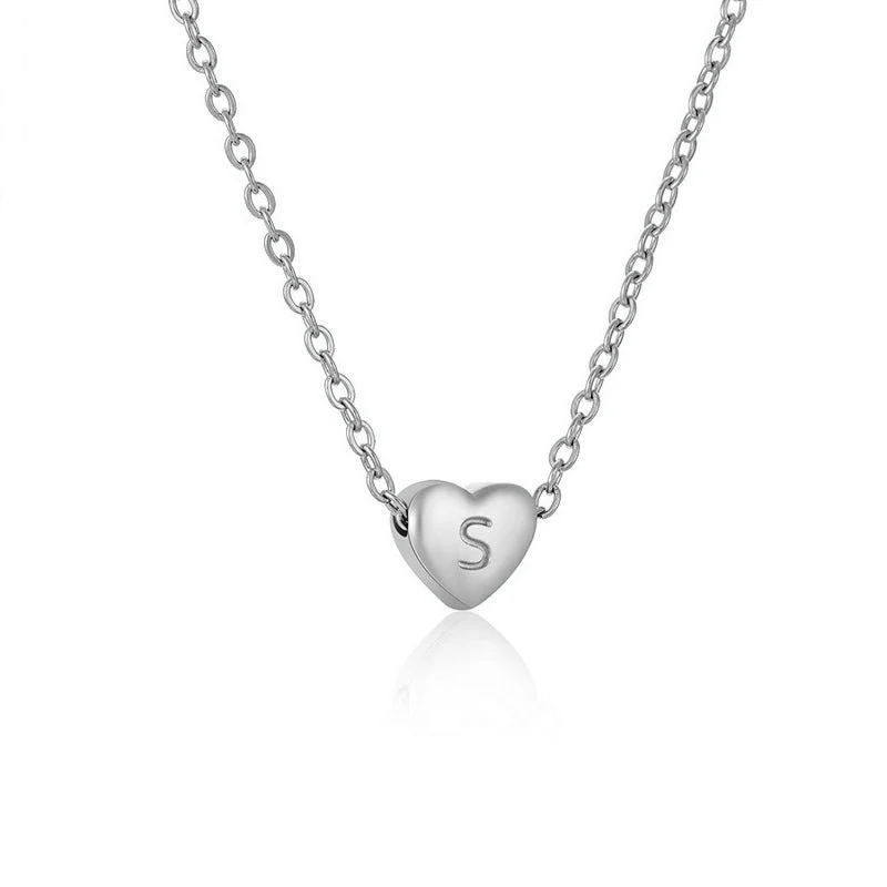 Silver Letter Necklace S