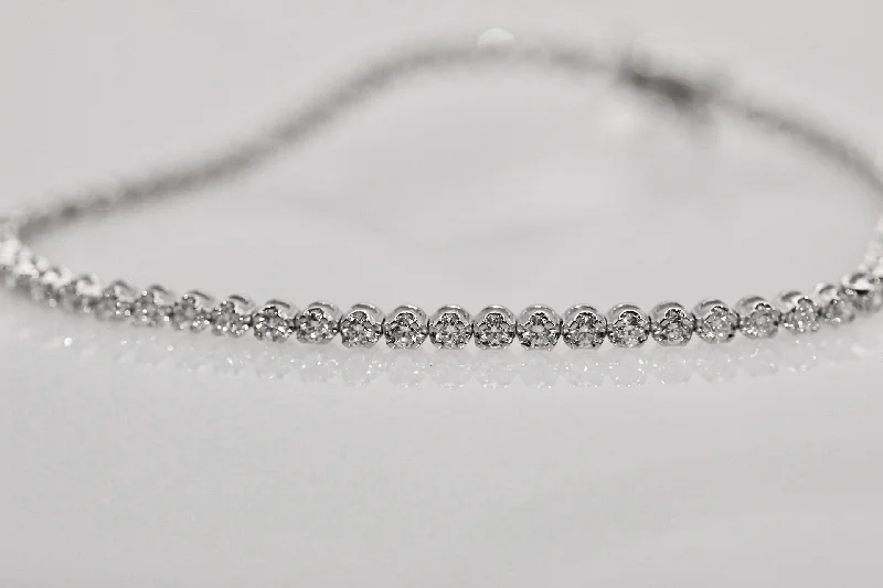 Women’s silver bangles-14k White Gold 1.93 Carat Diamond Tennis Bracelet