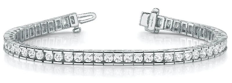 Women’s wedding bracelet sets-Straight Channel set Diamonds Bracelet