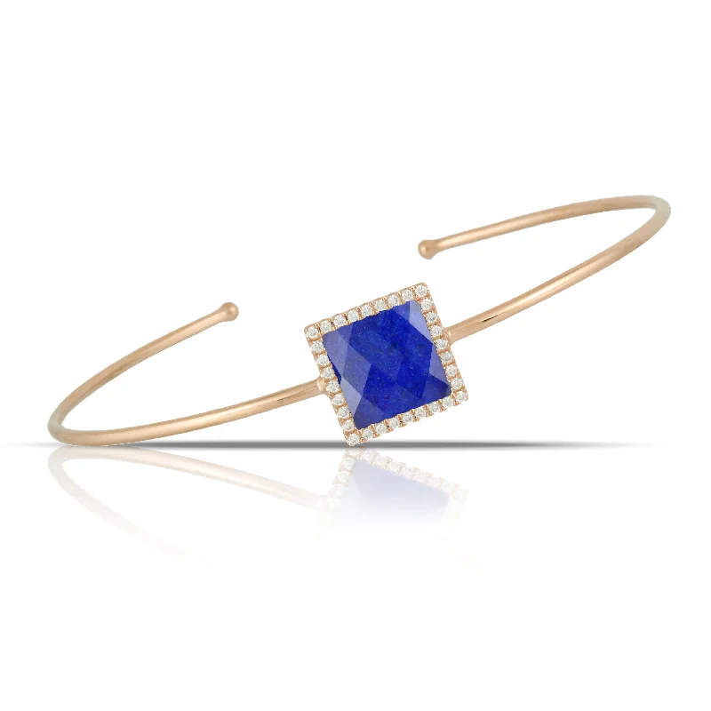 Women’s designer bracelets-Lapis and Diamond Bracelet