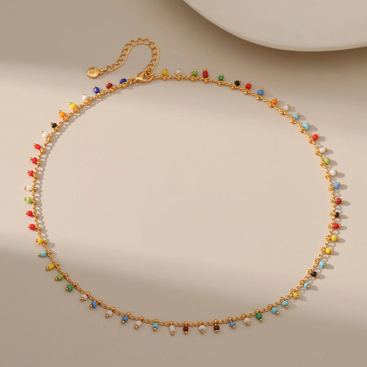 Women’s ruby necklaces-Vacation Colorful Beaded Copper Plating 18k Gold Plated Necklace