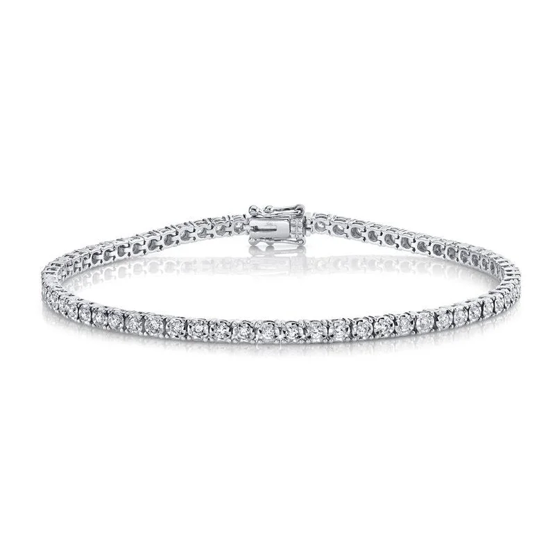 Women’s silver bracelets-Shy Creation 1ctw Diamond Tennis Bracelet